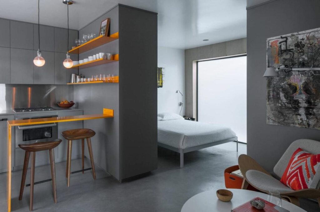 Compact studio apartment